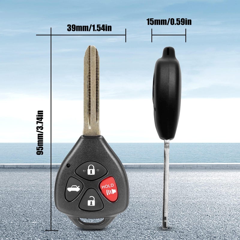 VOFONO Replacement Remote Key Fob Fits for Toyota Camry 2007 2008 2009 2010 2011/Corolla 2009-2010 Keyless Entry Remote Control FCC ID: HYQ12BBY, 89070-06232(Pack of 2) - Image 5